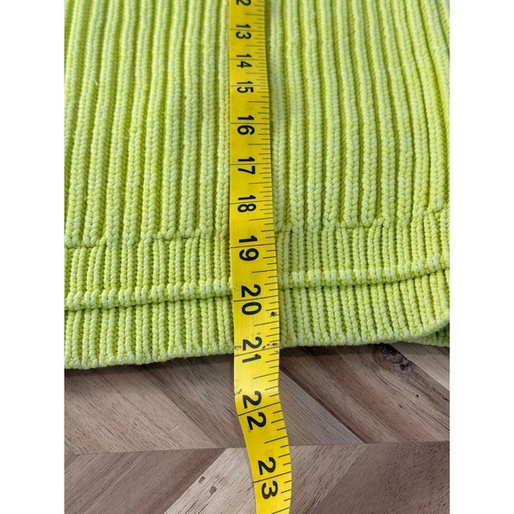 J. Crew Garment Washed Kiwi Ribbed Ballon Sleeve Chunky Cotton Sweater Women S - Picture 6 of 8